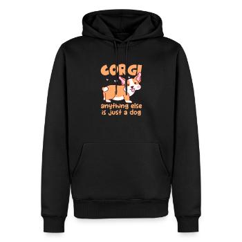 Corgi - Männer Premium Bio Hoodie - Schwarz - Vorne - Nico (187cm)