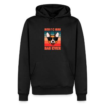 Corgi Vater - Männer Premium Bio Hoodie - Schwarz - Vorne - Nico (187cm)