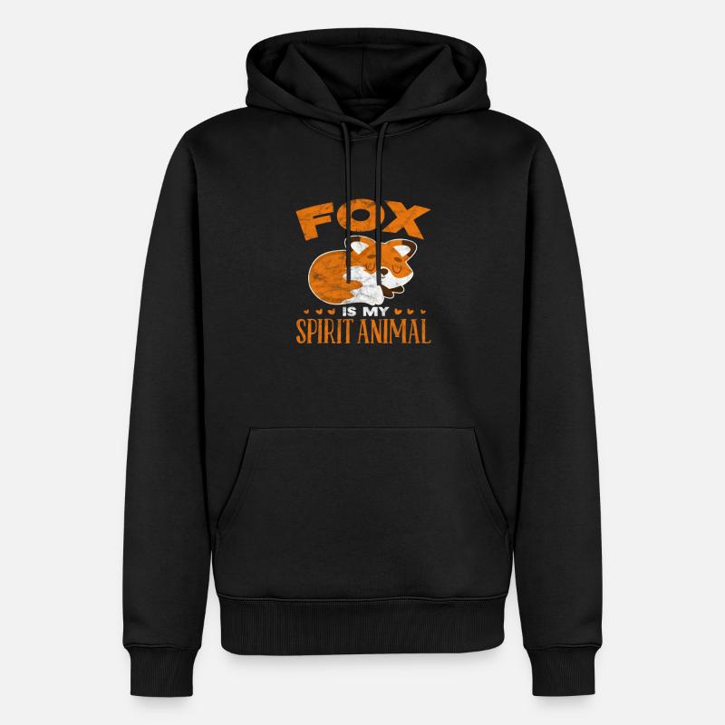Fuchs - Männer Premium Bio Hoodie - Schwarz