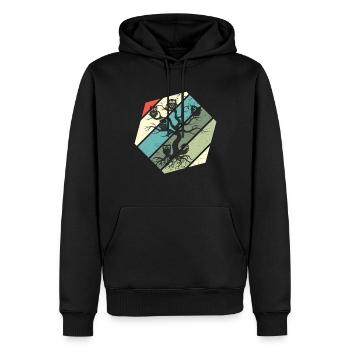 Eule Stammbaum Nachtaktiv Eulen - Männer Premium Bio Hoodie - Schwarz - Vorne - Nico (187cm)