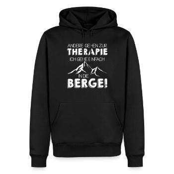 Thérapie Alpine Randonnée Montagne Nature en plein air - Sweat à capuche Premium bio Homme - noir - Devant - Nico (187cm)