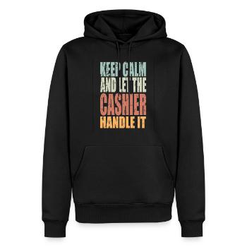 Keep Calm Kassierer Spruch Kassierer Geschenk - Männer Premium Bio Hoodie - Schwarz - Vorne - Nico (187cm)