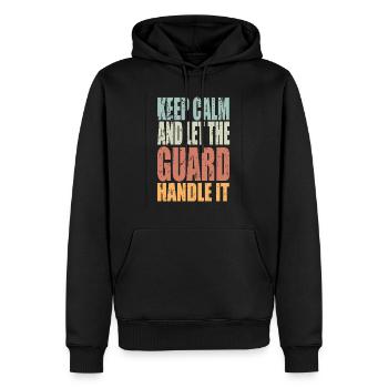 Keep Calm Security Guard Saying Security Guard Gift - Men’s Premium Organic Hoodie - black - Front - Nico (187cm)