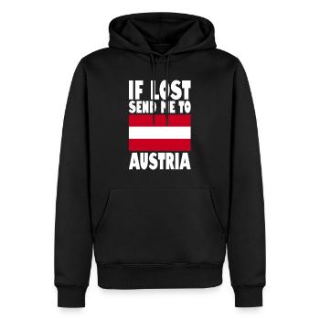 Austria Flag Slogan - Men’s Premium Organic Hoodie - black - Front - Nico (187cm)