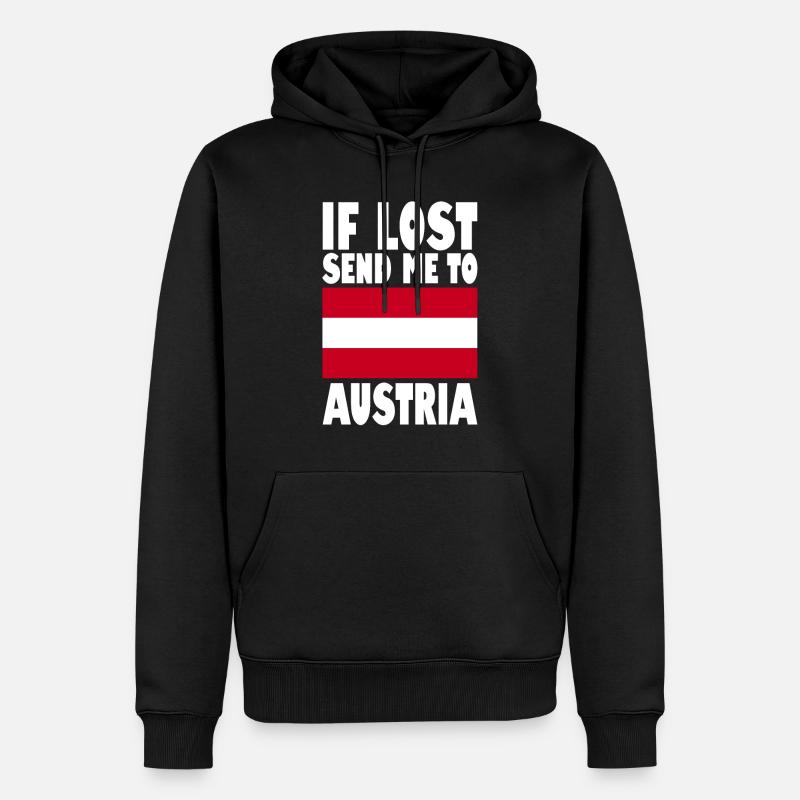 Slogan du drapeau de l’Autriche - Sweat à capuche Premium bio Homme - noir
