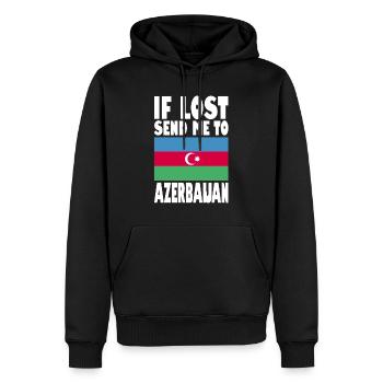 Drapeau de l’Azerbaïdjan - Sweat à capuche Premium bio Homme - noir - Devant - Nico (187cm)