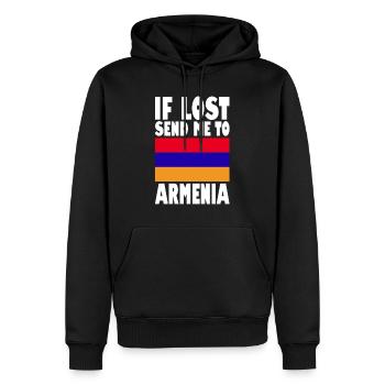 Drapeau de l’Arménie - Sweat à capuche Premium bio Homme - noir - Devant - Nico (187cm)