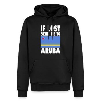 Drapeau d’Aruba - Sweat à capuche Premium bio Homme - noir - Devant - Nico (187cm)