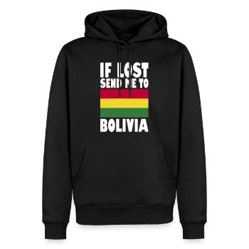 Drapeau de la Bolivie - Sweat à capuche Premium bio Homme - noir - Devant - Nico (187cm)