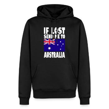 Australien Flagge Spruch - Männer Premium Bio Hoodie - Schwarz - Vorne - Nico (187cm)