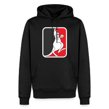 Kangaroo Boxing Australie Faune Rétro - Sweat à capuche Premium bio Homme - noir - Devant - Nico (187cm)