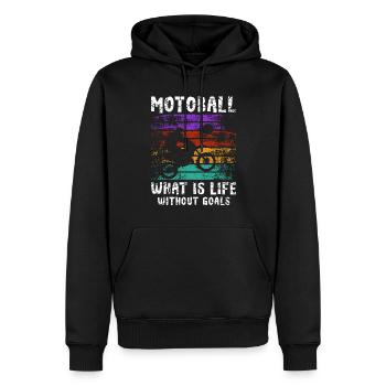 Motoball Goals I Motorradfahrer Motorrad Biker - Männer Premium Bio Hoodie - Schwarz - Vorne - Nico (187cm)