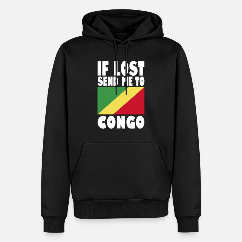 Kongo Flagge Spruch - Männer Premium Bio Hoodie - Schwarz
