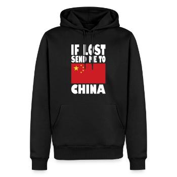 Drapeau chinois - Sweat à capuche Premium bio Homme - noir - Devant - Nico (187cm)