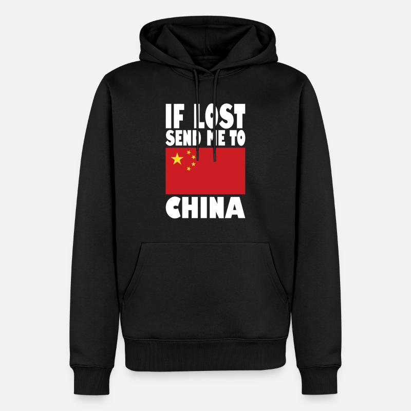 Drapeau chinois - Sweat à capuche Premium bio Homme - noir