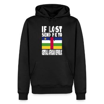 Drapeau de la République centrafricaine - Sweat à capuche Premium bio Homme - noir - Devant - Nico (187cm)