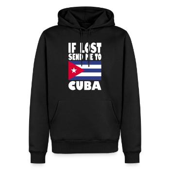 Drapeau de Cuba - Sweat à capuche Premium bio Homme - noir - Devant - Nico (187cm)