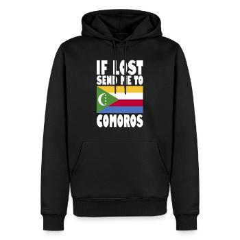 Le drapeau des Comores - Sweat à capuche Premium bio Homme - noir - Devant - Nico (187cm)