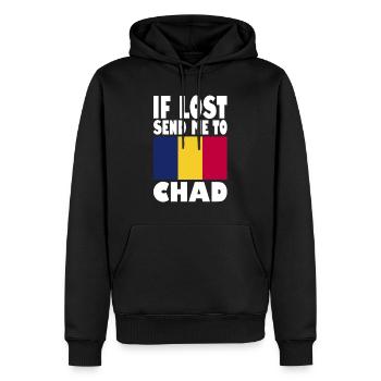 Chad Flagge Spruch - Männer Premium Bio Hoodie - Schwarz - Vorne - Nico (187cm)