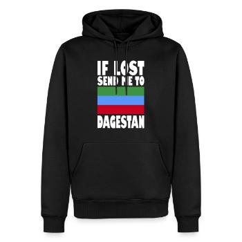 Drapeau du Daghestan - Sweat à capuche Premium bio Homme - noir - Devant - Nico (187cm)
