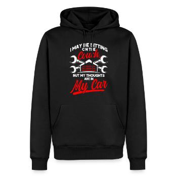 Lustig Autowerkstatt KFZ Mechaniker Autoliebhaber - Männer Premium Bio Hoodie - Schwarz - Vorne - Nico (187cm)