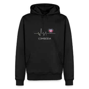 Kambodscha Herzschlag Tempel Angkor Wat - Männer Premium Bio Hoodie - Schwarz - Vorne - Nico (187cm)