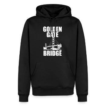 Golden Gate Bridge Baie de Californie - Sweat à capuche Premium bio Homme - noir - Devant - Nico (187cm)