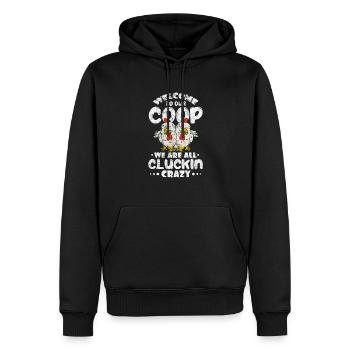 Poulet - Sweat à capuche Premium bio Homme - noir - Devant - Nico (187cm)