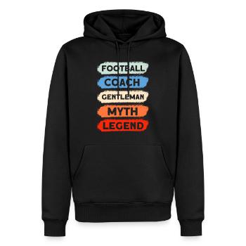 Football Trainer Gentleman Mythos Legende - Männer Premium Bio Hoodie - Schwarz - Vorne - Nico (187cm)