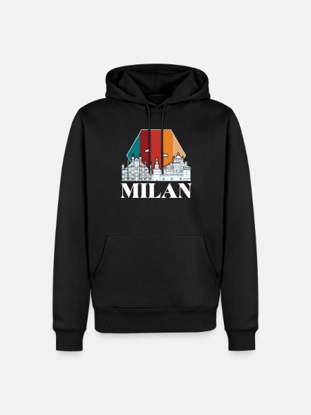 Mailand Retro Mailänder Dom Domkirche - Männer Premium Bio Hoodie - Schwarz