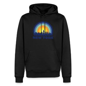 New York City Freiheitsstatue Skyline Big Apple - Männer Premium Bio Hoodie - Schwarz - Vorne - Nico (187cm)