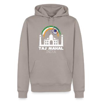 Taj Mahal Palast Indien Tourist Asien - Männer Premium Bio Hoodie - Taupe - Vorne - Nico (187cm)