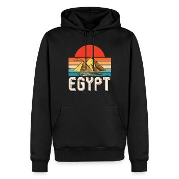 Ägypten Sunrise Gizeh Pyramiden Sphinx Pharao - Männer Premium Bio Hoodie - Schwarz - Vorne - Nico (187cm)