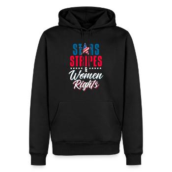 Stars Stripes & Droits des femmes Droits des femmes - Sweat à capuche Premium bio Homme - noir - Devant - Nico (187cm)
