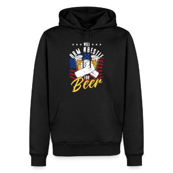 Will Arm Wrestle pour Beer Arm Press - Sweat à capuche Premium bio Homme - noir - Devant - Nico (187cm)