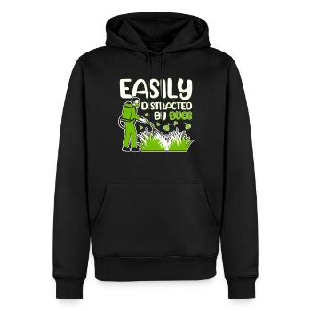 Facilement distrait par les exterminateurs de vermine - Sweat à capuche Premium bio Homme - noir - Devant - Nico (187cm)