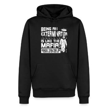 Être un exterminateur, c’est comme la mafia - Sweat à capuche Premium bio Homme - noir - Devant - Nico (187cm)