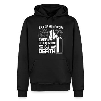 Combattants de vermine Chaque jour un jeu de mort - Sweat à capuche Premium bio Homme - noir - Devant - Nico (187cm)