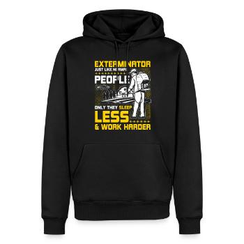 Ils dorment moins et travaillent plus fort - Sweat à capuche Premium bio Homme - noir - Devant - Nico (187cm)