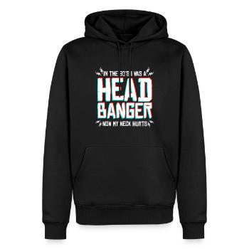 Funny Heavy Metal Headbanging - Men’s Premium Organic Hoodie - black - Front - Nico (187cm)