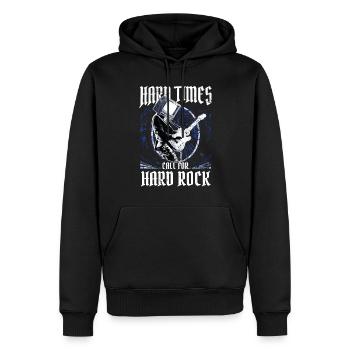 Hard Times Call For Heavy Metal - Männer Premium Bio Hoodie - Schwarz - Vorne - Nico (187cm)