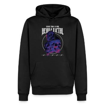 Jamais trop vieux pour le heavy metal - Sweat à capuche Premium bio Homme - noir - Devant - Nico (187cm)