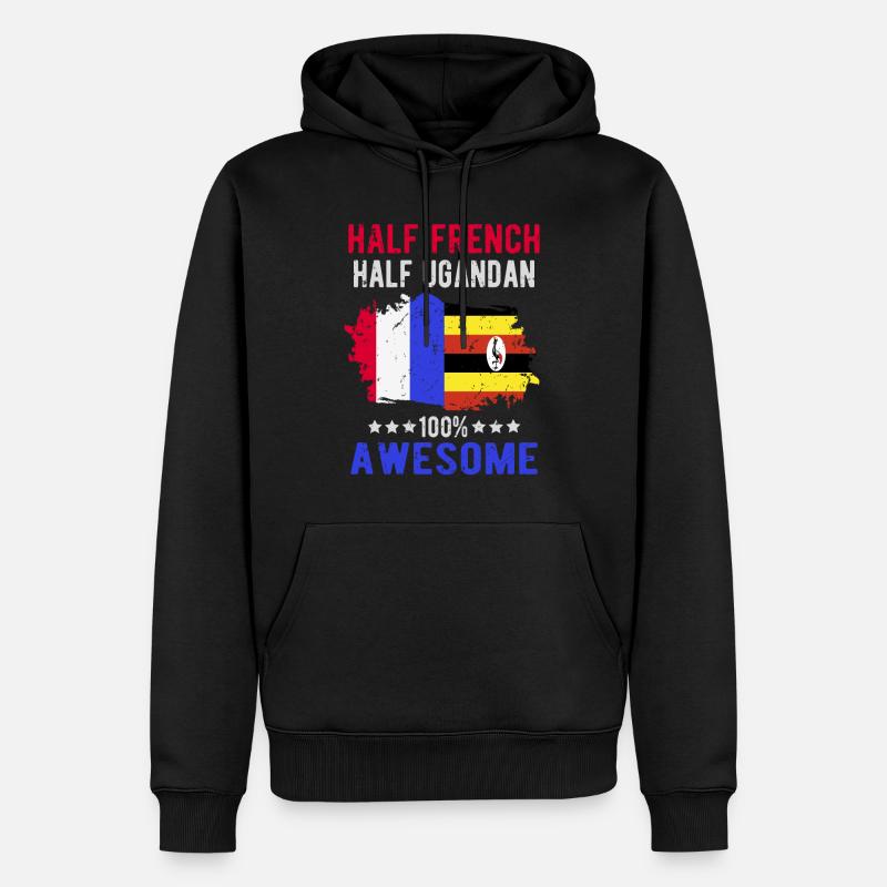 Moitié Français moitié ougandais - Sweat à capuche Premium bio Homme - noir