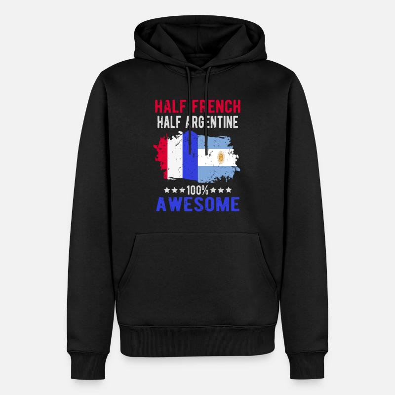 Moitié Français moitié Argentine - Sweat à capuche Premium bio Homme - noir