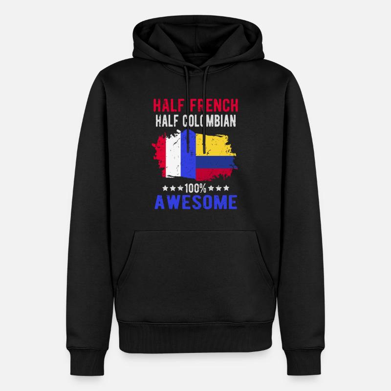 Moitié Français moitié colombien - Sweat à capuche Premium bio Homme - noir