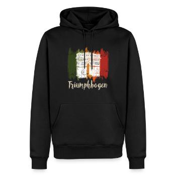 Arc de Triomphe Paris Rétro Français - Sweat à capuche Premium bio Homme - noir - Devant - Nico (187cm)