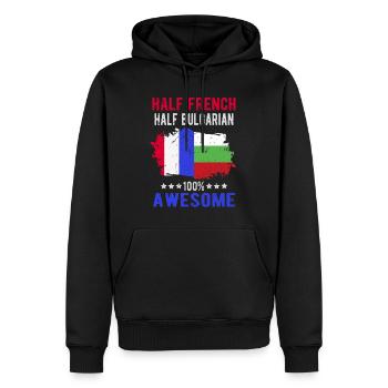 Halb Franzose Halb Bulgare - Männer Premium Bio Hoodie - Schwarz - Vorne - Nico (187cm)