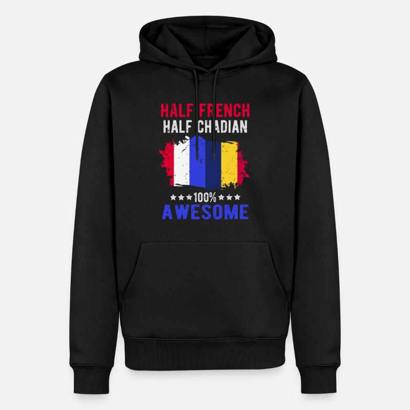 Moitié Français moitié Chader - Sweat à capuche Premium bio Homme - noir