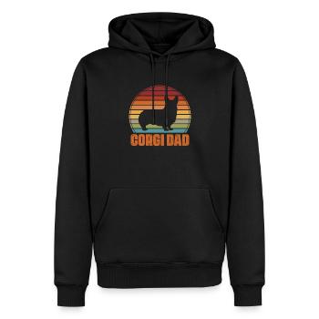 Corgi Vater - Männer Premium Bio Hoodie - Schwarz - Vorne - Nico (187cm)
