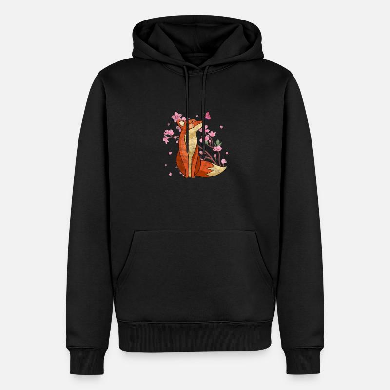 Fuchs - Männer Premium Bio Hoodie - Schwarz